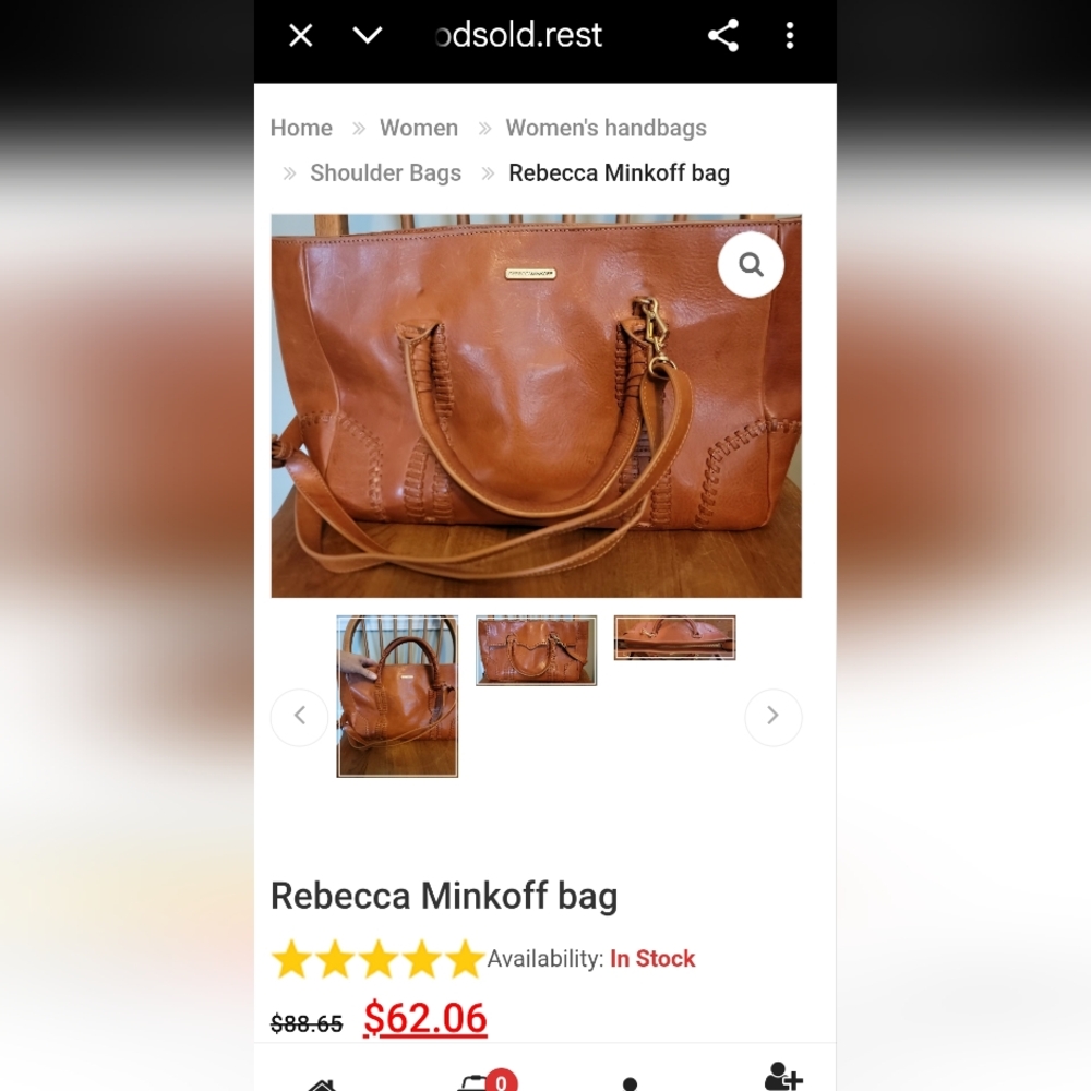 Rebecca Minkoff Black Leather with Gold Logo - Picture 6 of 6